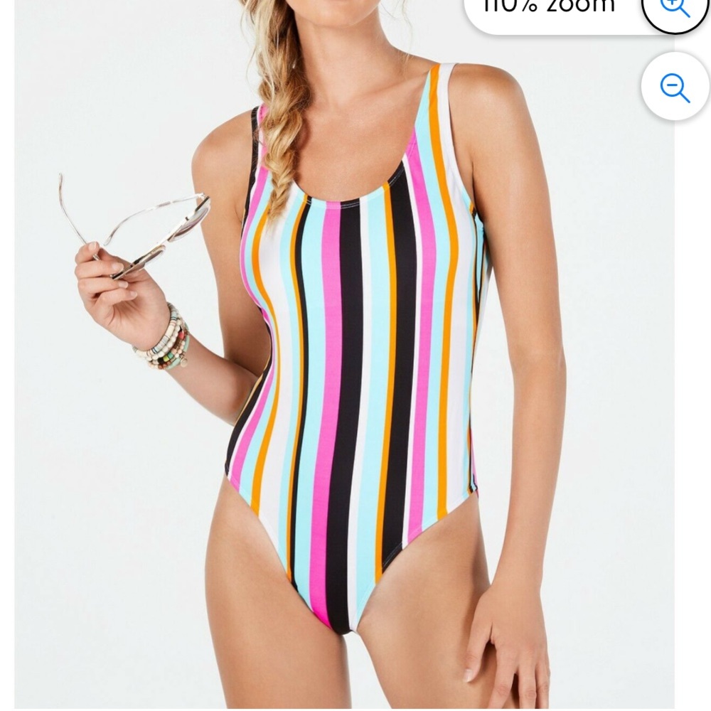 NWT Hula Honey Striped One Piece Swimsuit- size large